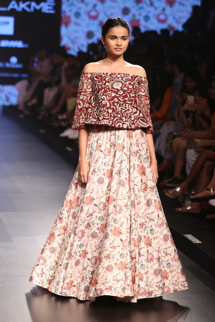 off shoulder indian gowns
