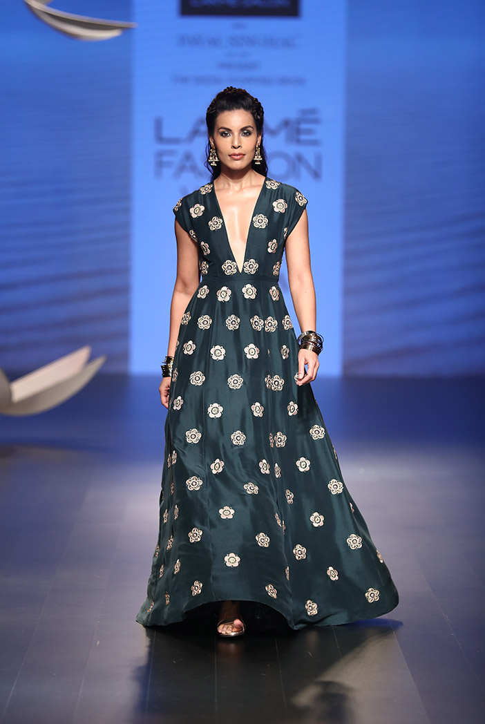 emerald silk gown