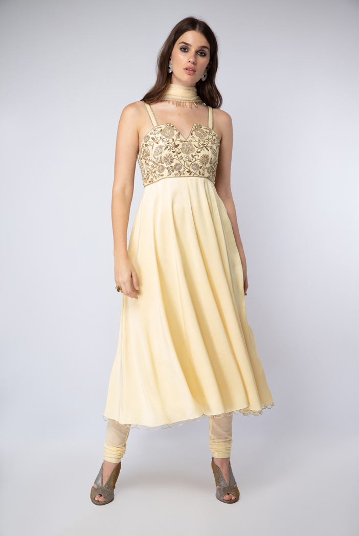 silk anarkali churidar
